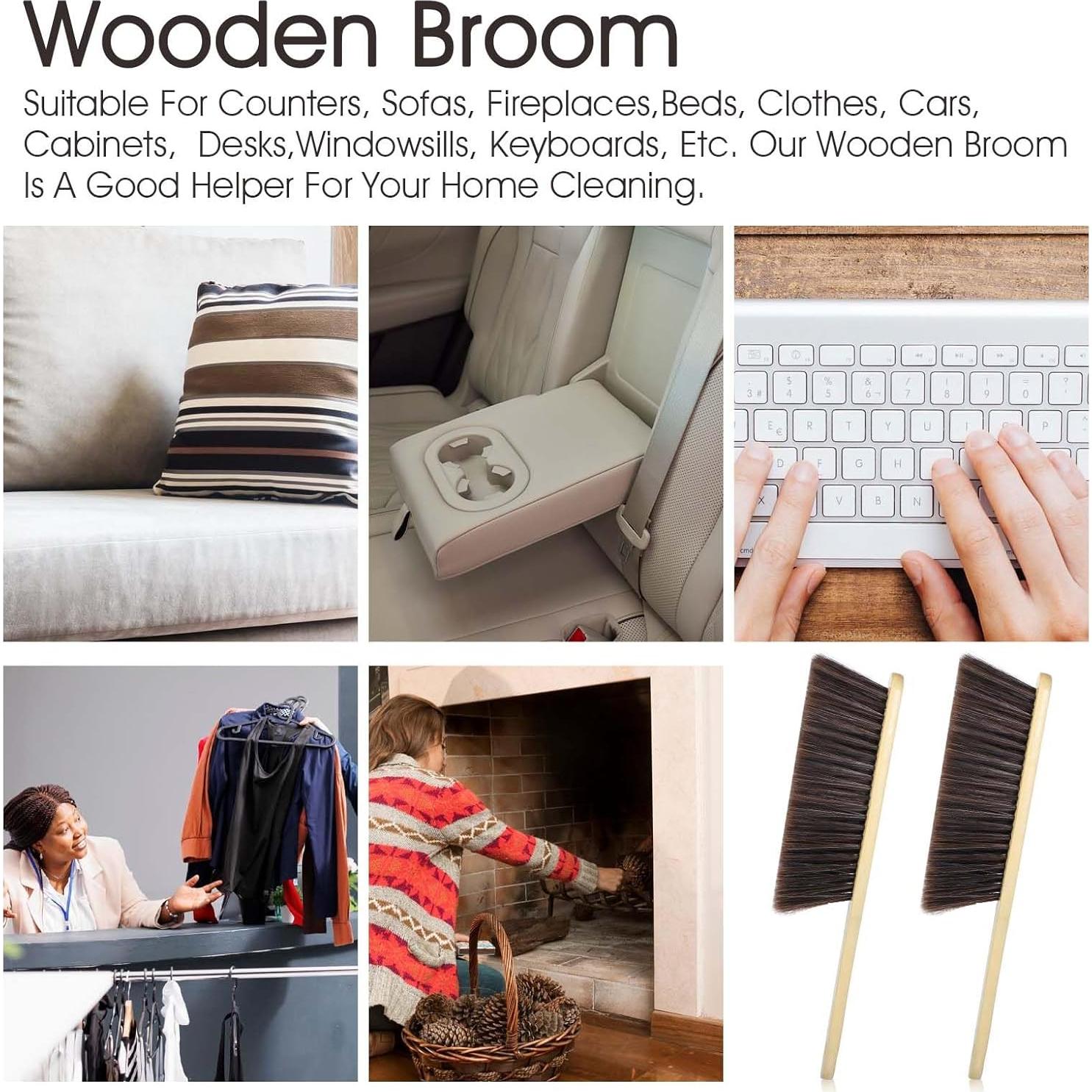 Juego de 8 Escobas de Mano Yuanchu con Cerdas Suaves 89.1 cm