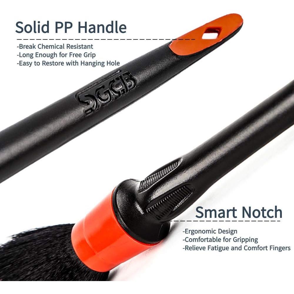 Juego de 2 cepillos de detailing SGCB PRO para automóviles