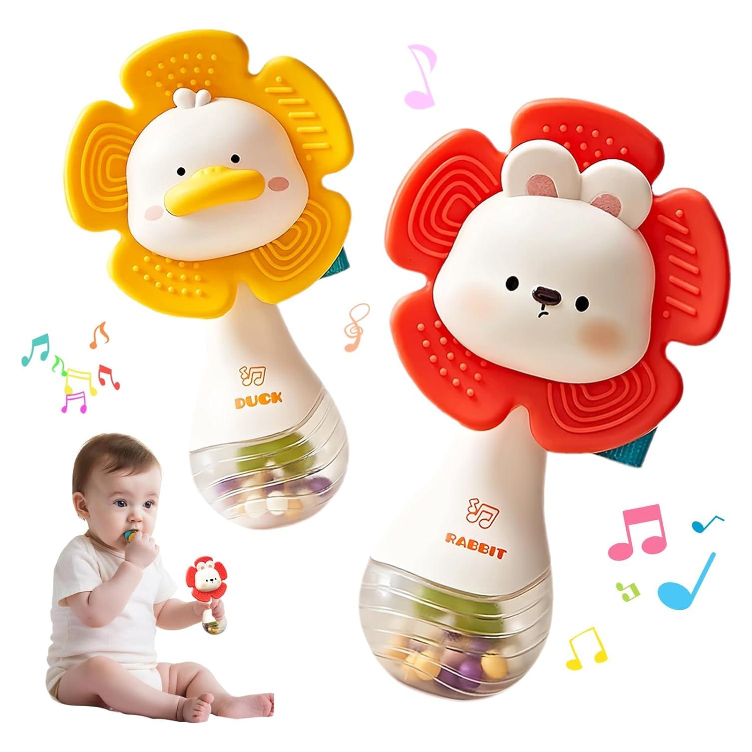 Juguetes de Sonajero Weirtoya para Bebés 0-6 Meses - 2 Piezas