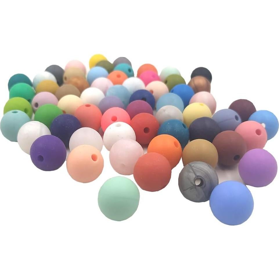 100 Perlas Redondas de Silicona 12mm Alenybeby DIY Accesorios