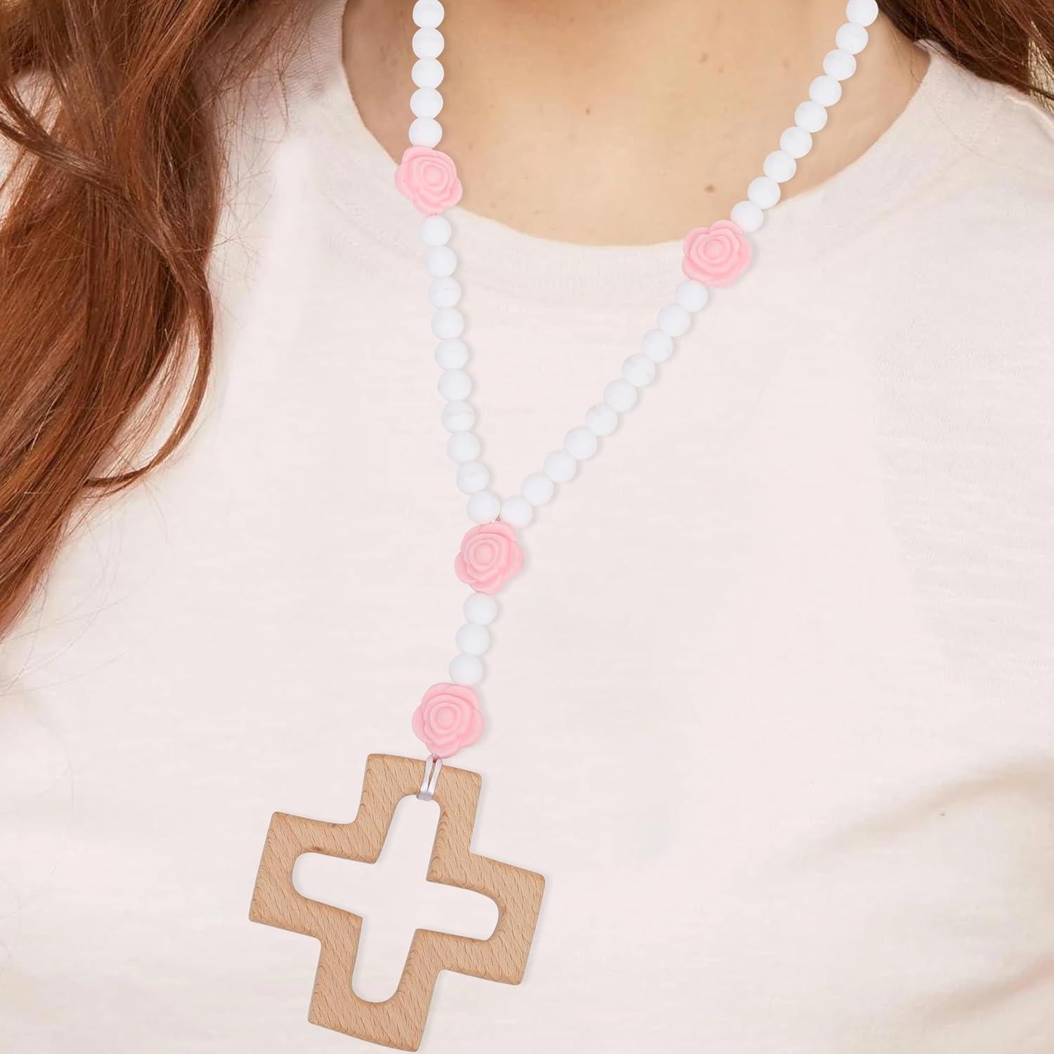 Rosario de Silicona WAOUH con Cruz - Regalo Bautizo Niños