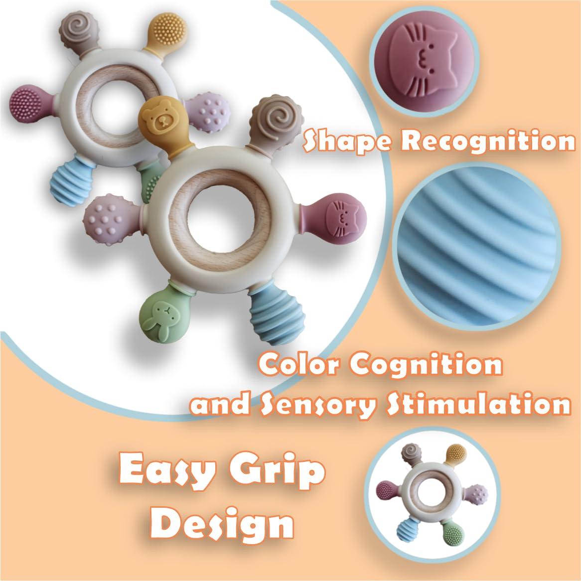 Mordedor de Silicona y Madera BabyBite para Bebé 100% Libre de BPA