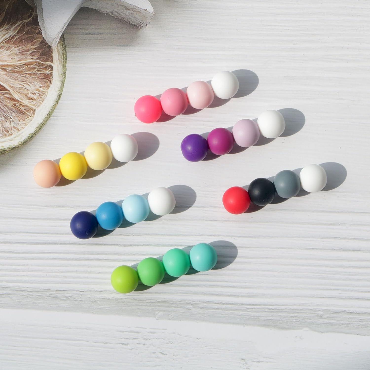 120 Perlas de Silicona 12mm Dabaiitechann Mezcla de Colores