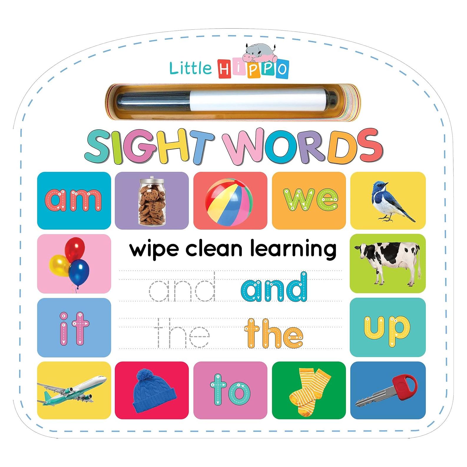 Write & Wipe Sight Words - Children's Novelty Learning Board Book - Wipe Clean - Educational