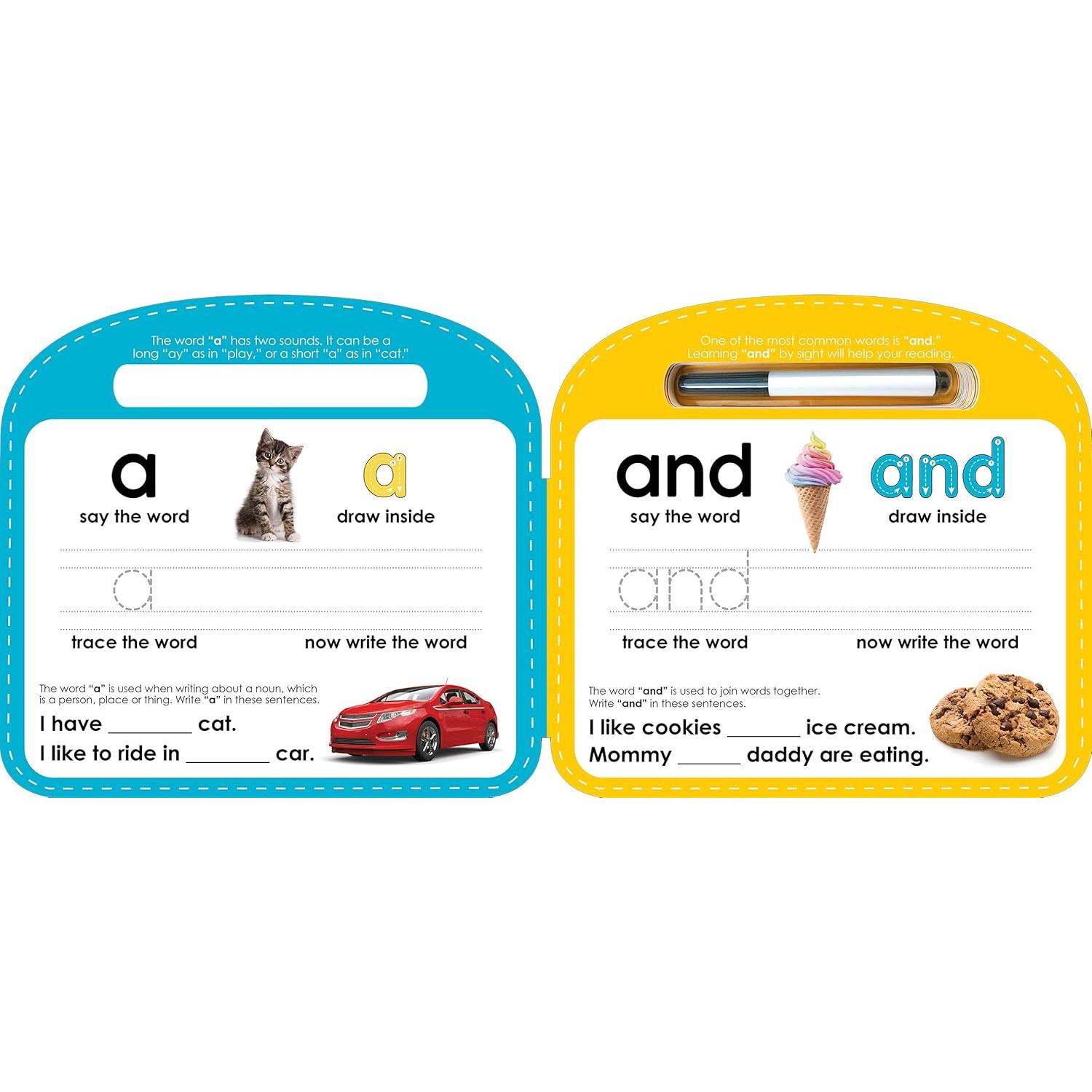 Write & Wipe Sight Words - Children's Novelty Learning Board Book - Wipe Clean - Educational