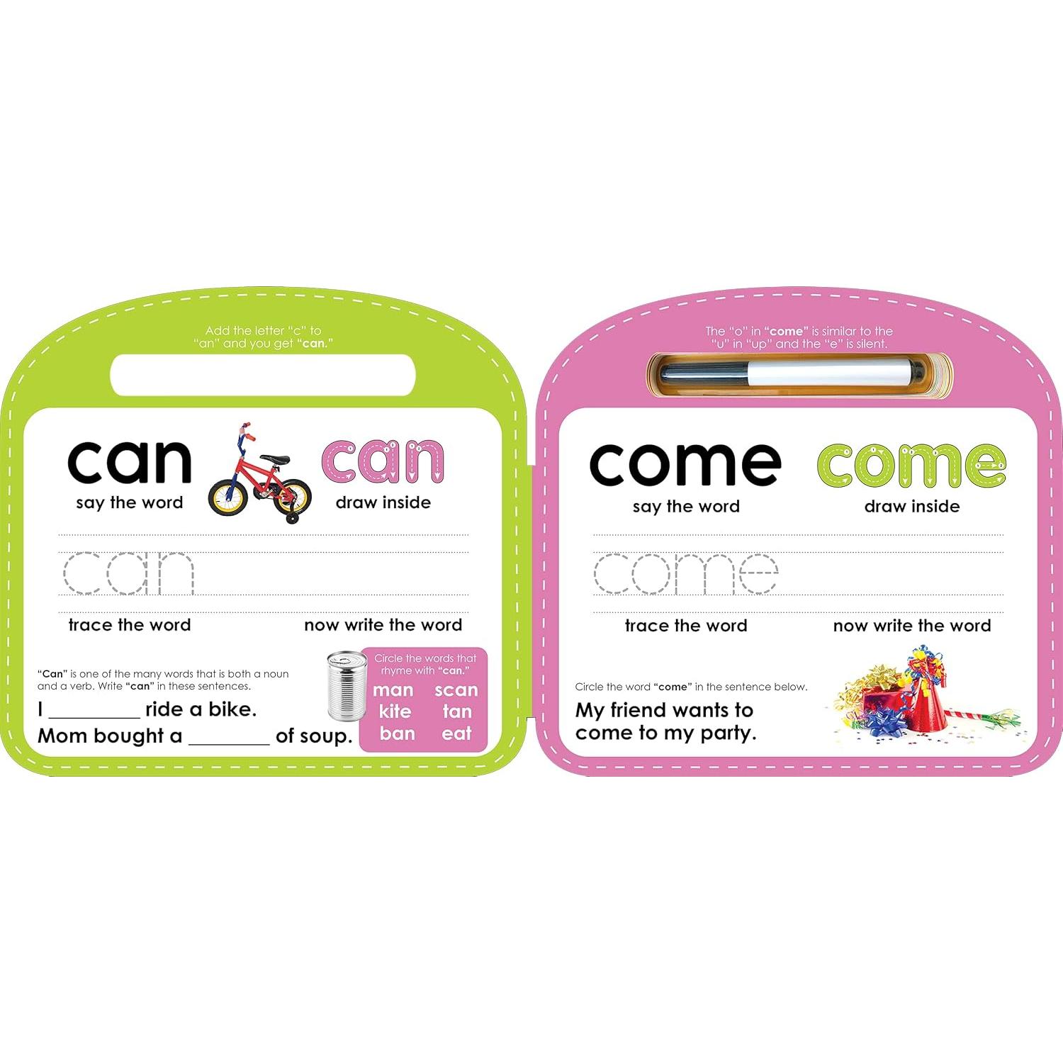 Write & Wipe Sight Words - Children's Novelty Learning Board Book - Wipe Clean - Educational