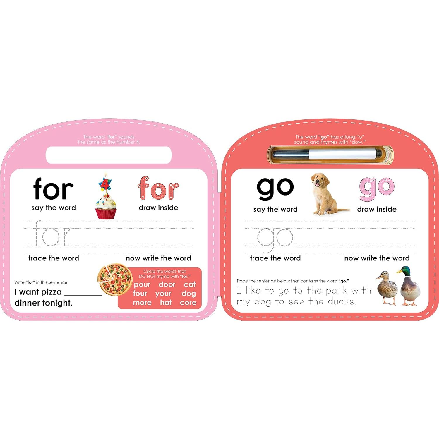 Write & Wipe Sight Words - Children's Novelty Learning Board Book - Wipe Clean - Educational