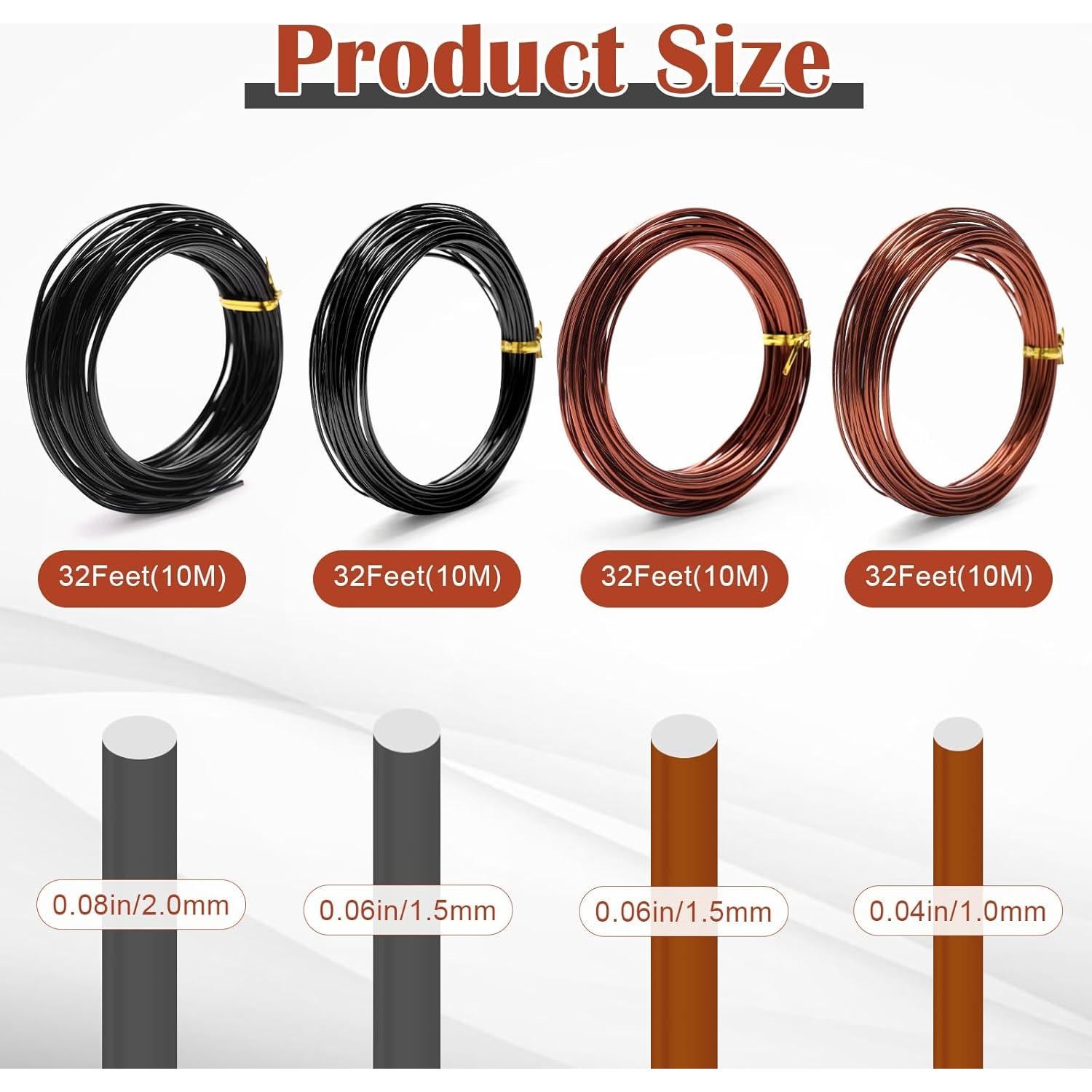 Kit de Alambre para Bonsai Zhaoyao con Cortador 1-2 mm