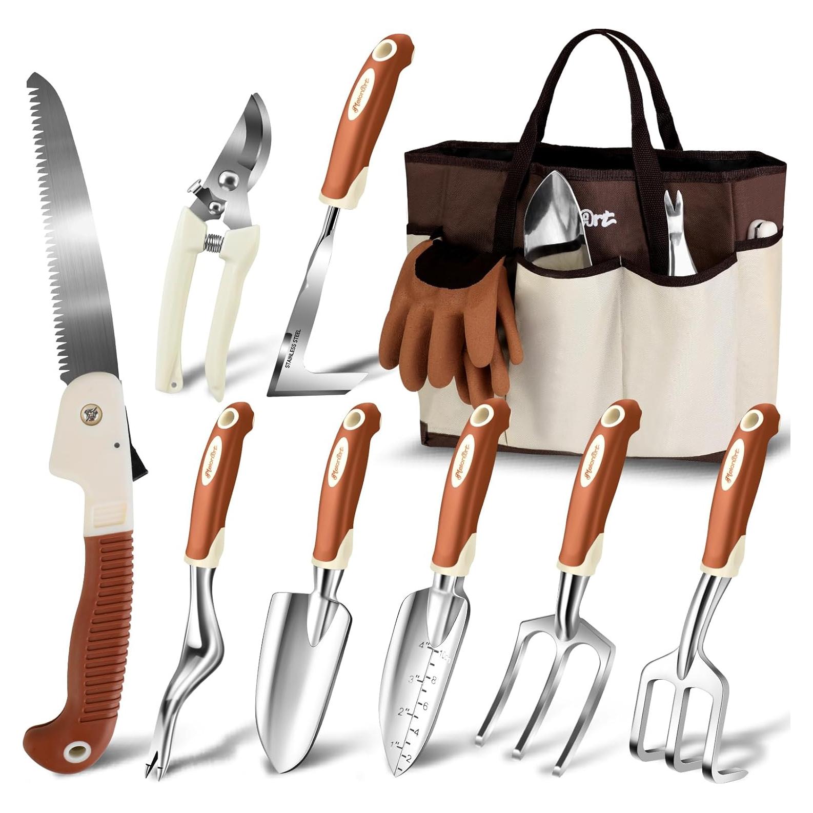 Juego de Herramientas de Jardín MelonArt, 10 Piezas, Aluminio