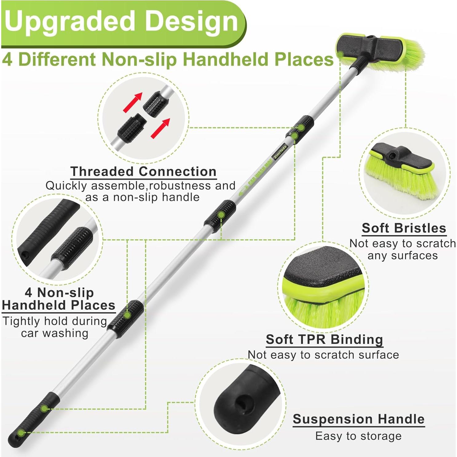 Cepillo de Lavado de Autos ZimiTeda 165cm Mango Extensible