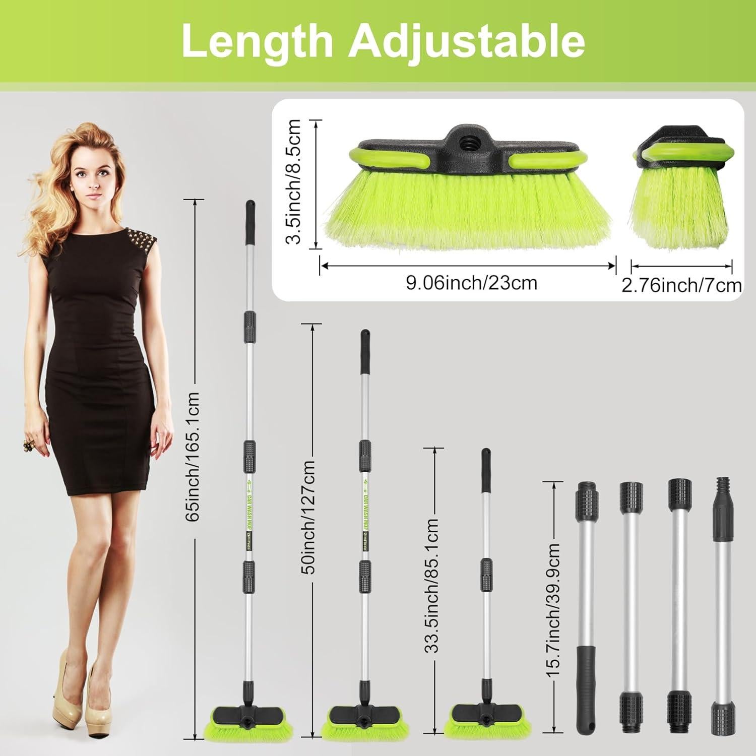 Cepillo de Lavado de Autos ZimiTeda 165cm Mango Extensible