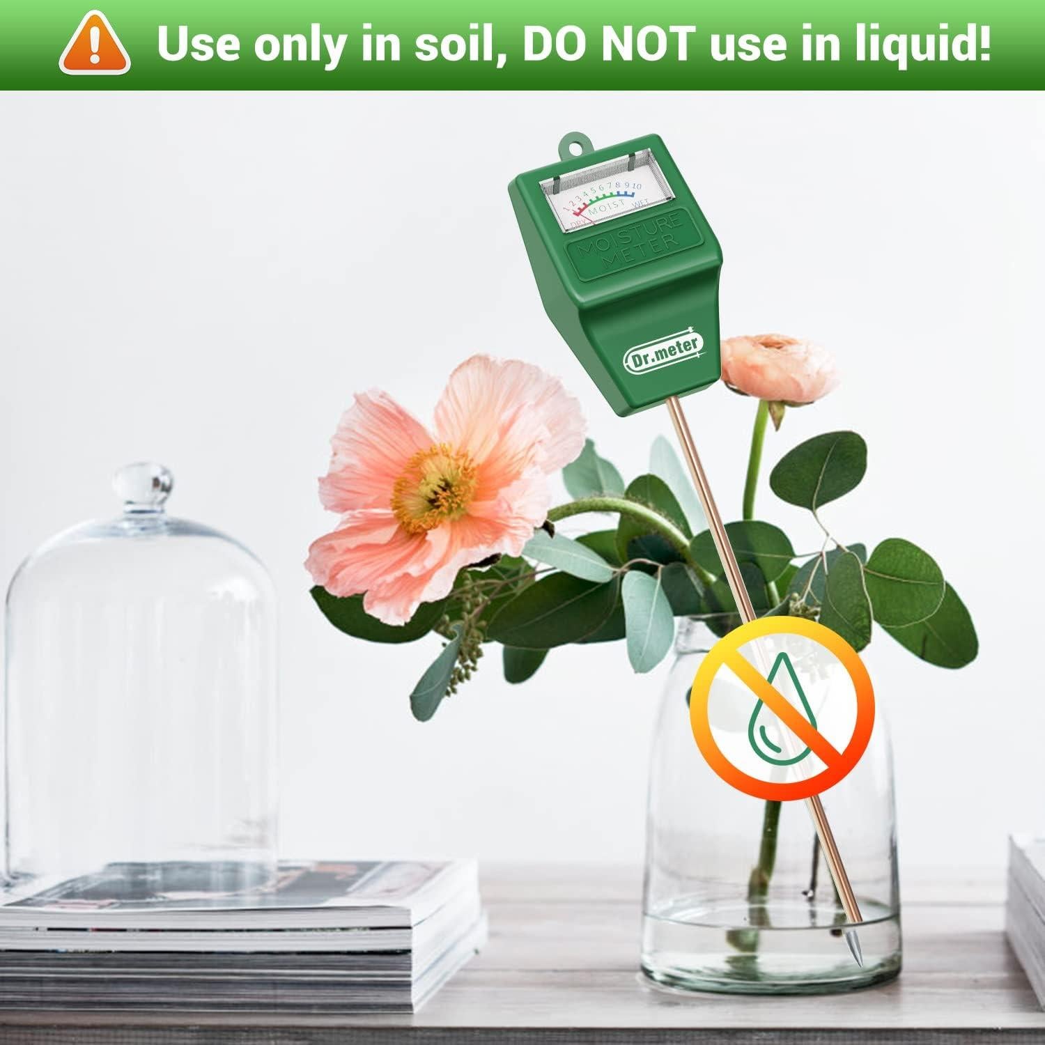 Medidor de Humedad de Suelo Dr.meter S10, Sensor 4-en-1 Verde