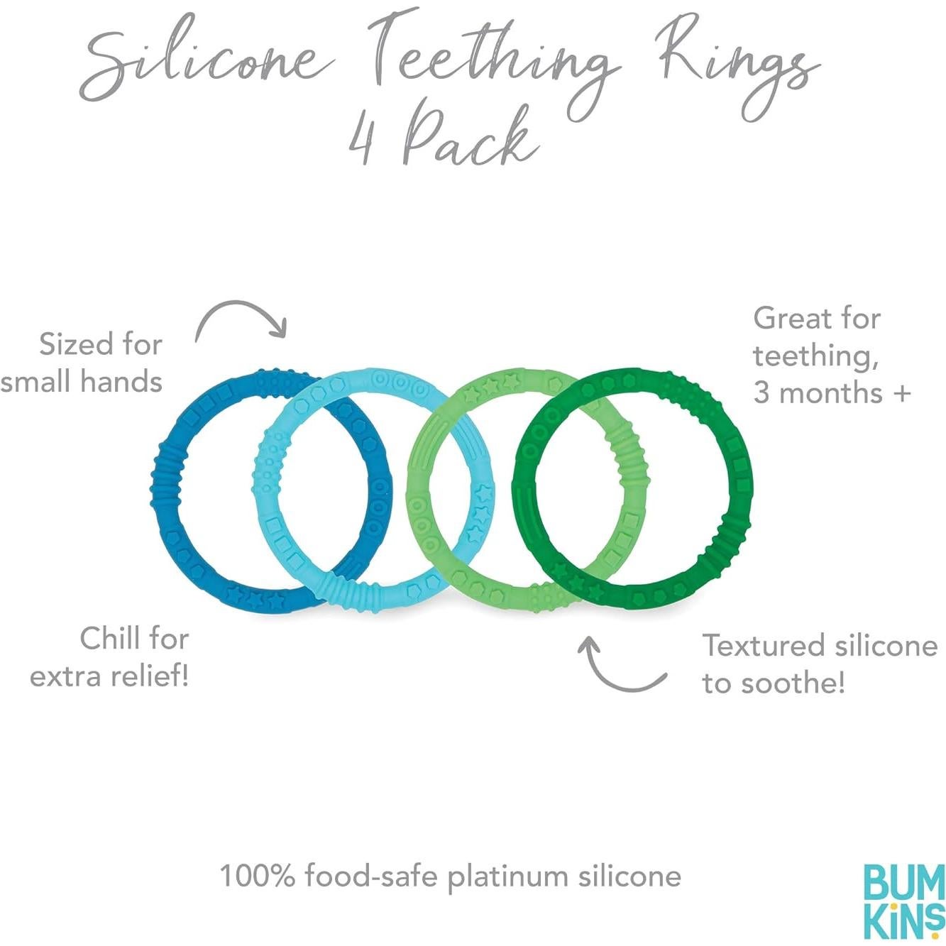 Anillos de Masticar para Bebés Bumkins - Silicona 100% Segura