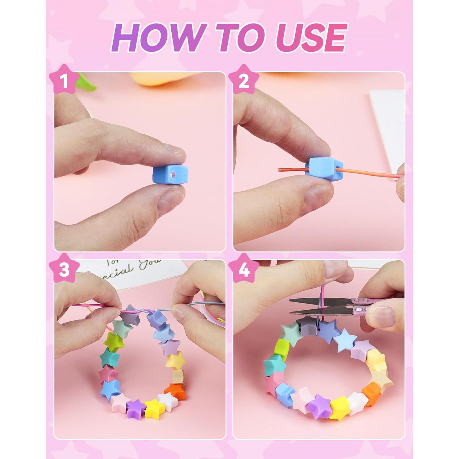 80 Perlas de Silicona en Forma de Estrella FIVEIZERO - 20 Colores