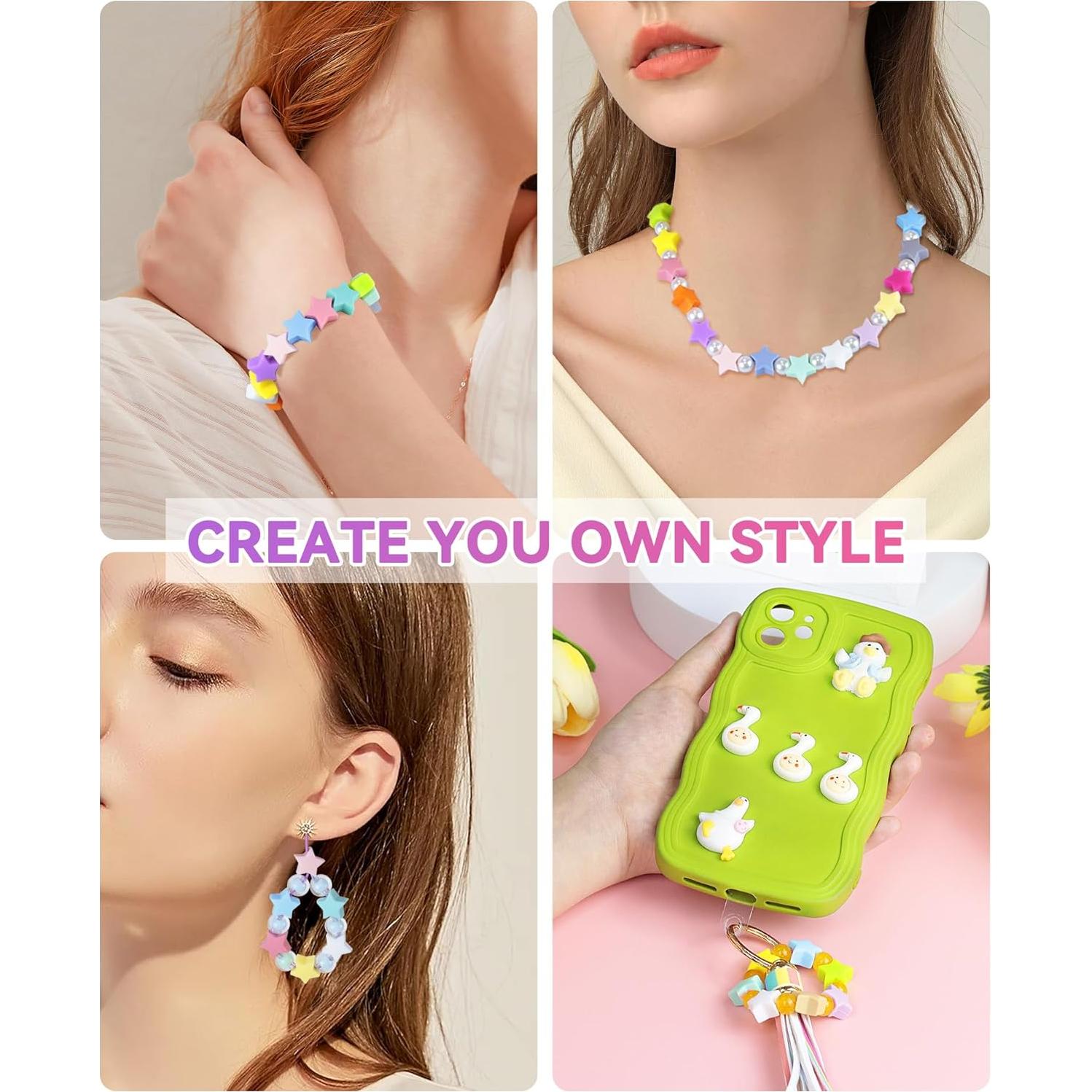 80 Perlas de Silicona en Forma de Estrella FIVEIZERO - 20 Colores