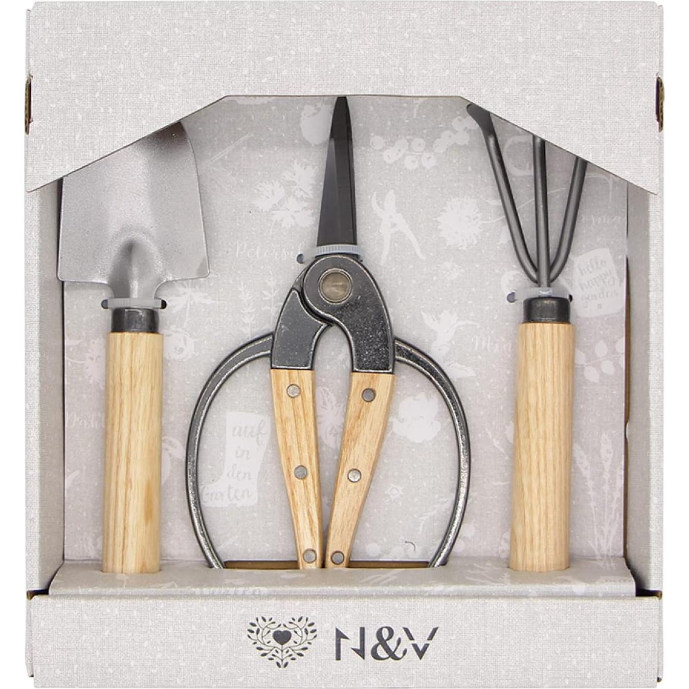 Juego de Tijeras para Bonsai N&V - Set 3 Piezas Jardinería