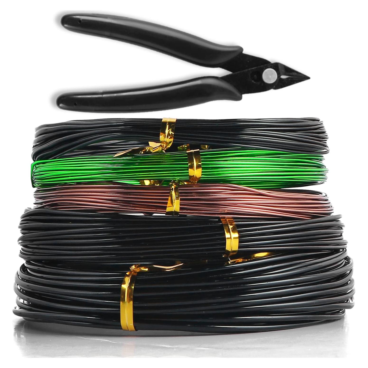 Kit de Herramientas para Bonsai Sanlykate con Cortador y 5 Rollos de Alambre de 50m