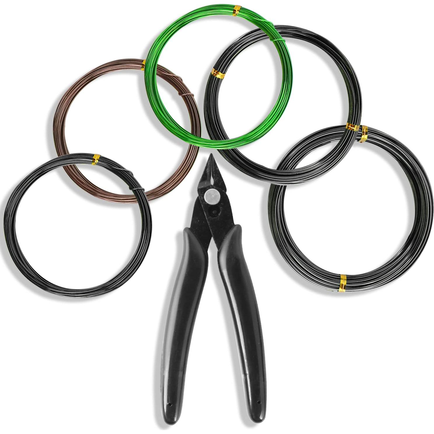 Kit de Herramientas para Bonsai Sanlykate con Cortador y 5 Rollos de Alambre de 50m