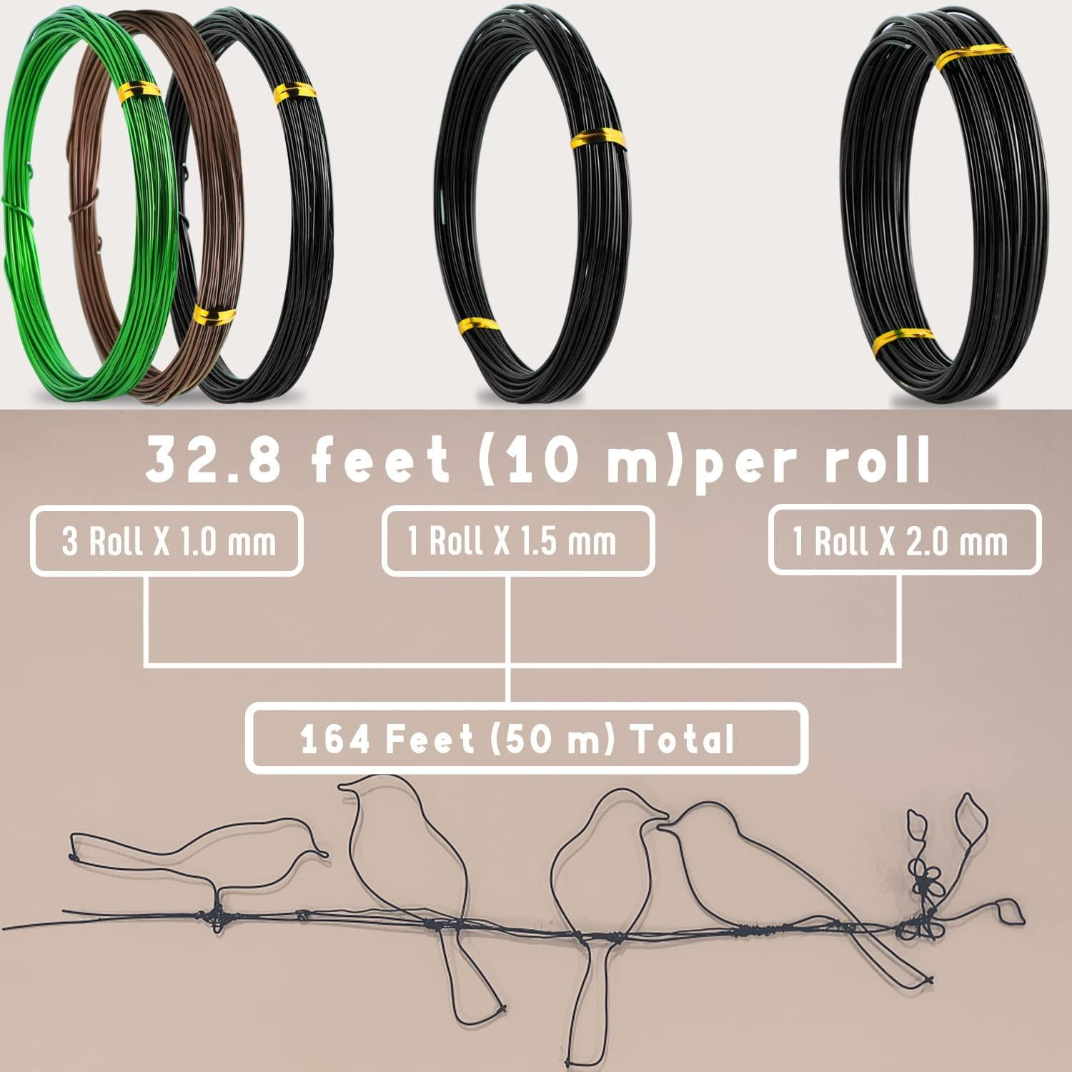 Kit de Herramientas para Bonsai Sanlykate con Cortador y 5 Rollos de Alambre de 50m