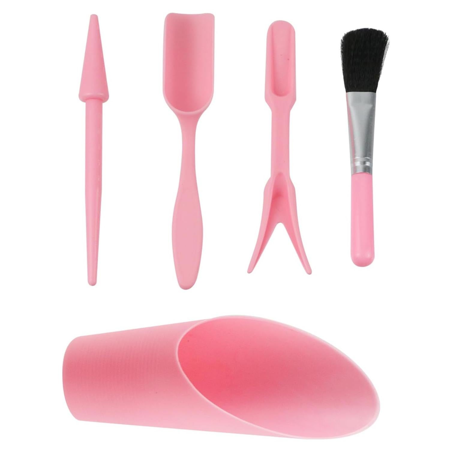 Juego de Herramientas de Jardín de Plástico Rosa - 5 Piezas