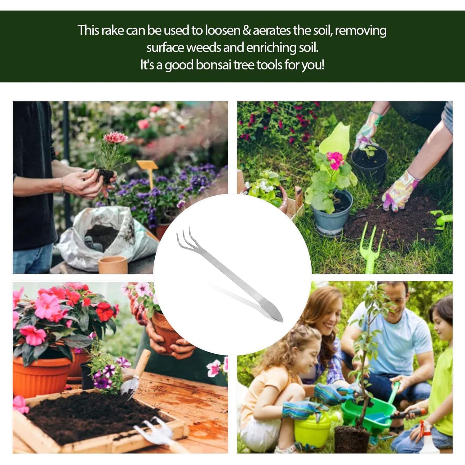 Pala de Jardín Eboxer de 3 Puntas de Acero Inoxidable