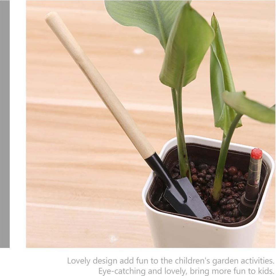 Juego de Herramientas de Jardinería Miniatura GANAZONO - Rastrillo, Paleta y Pala