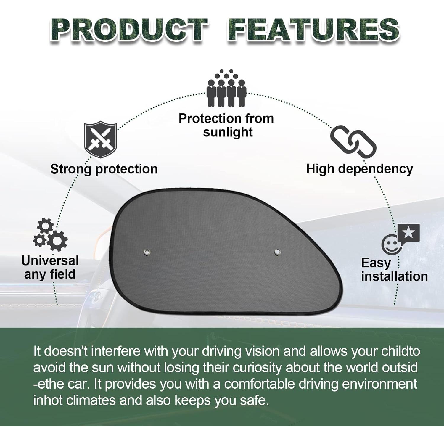 Paquete de 2 Sombrillas Universales Vrasly para Ventanas de Auto