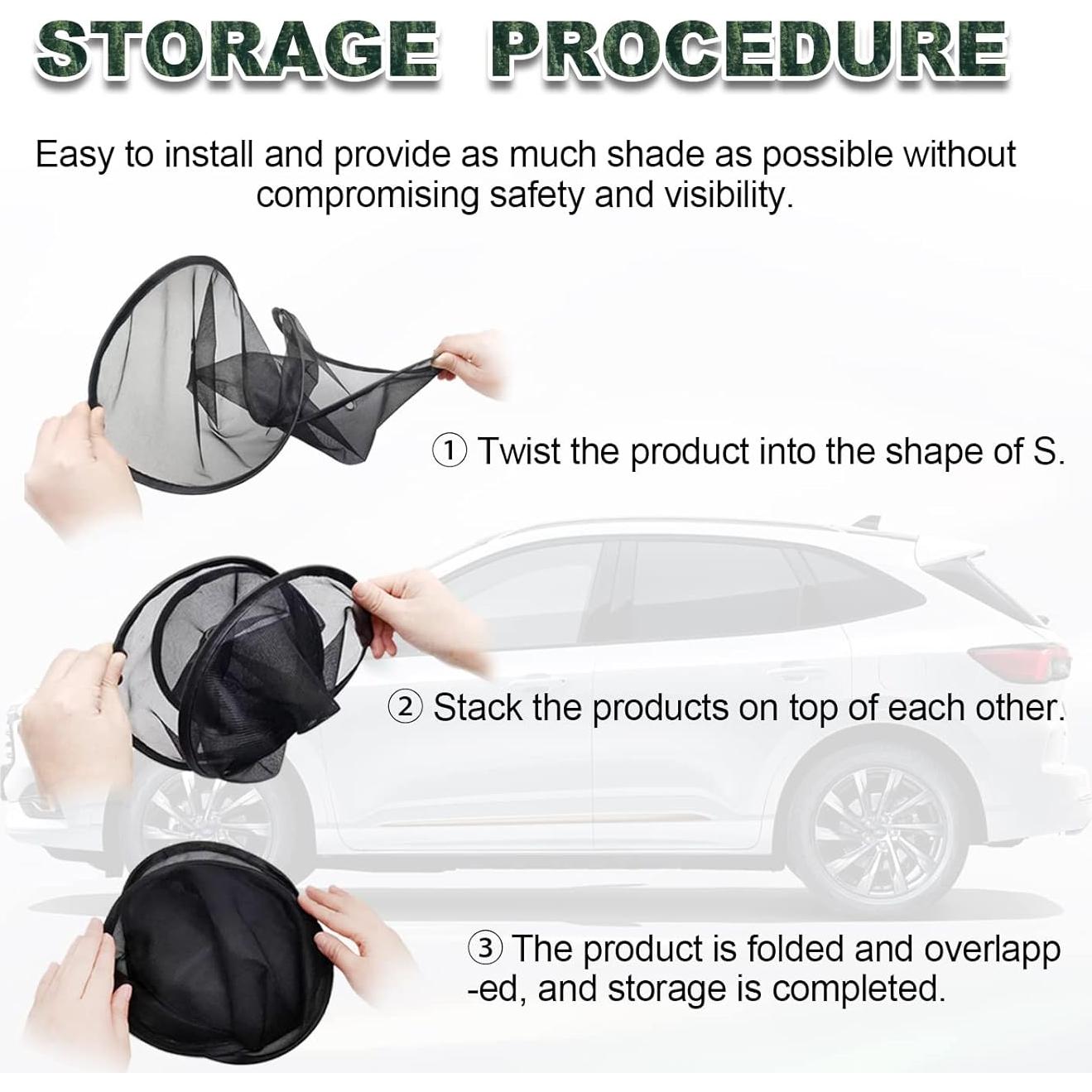 Paquete de 2 Sombrillas Universales Vrasly para Ventanas de Auto