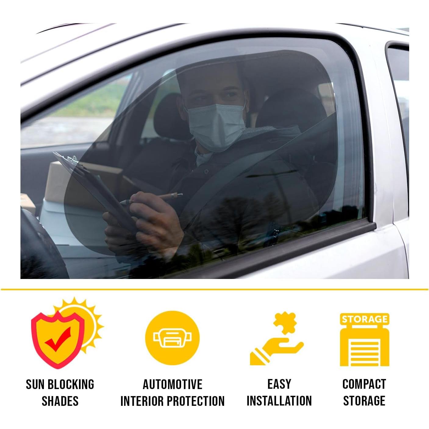 Sombrillas de Ventana Lateral ZONETECH - 2 Piezas, Malla Solar