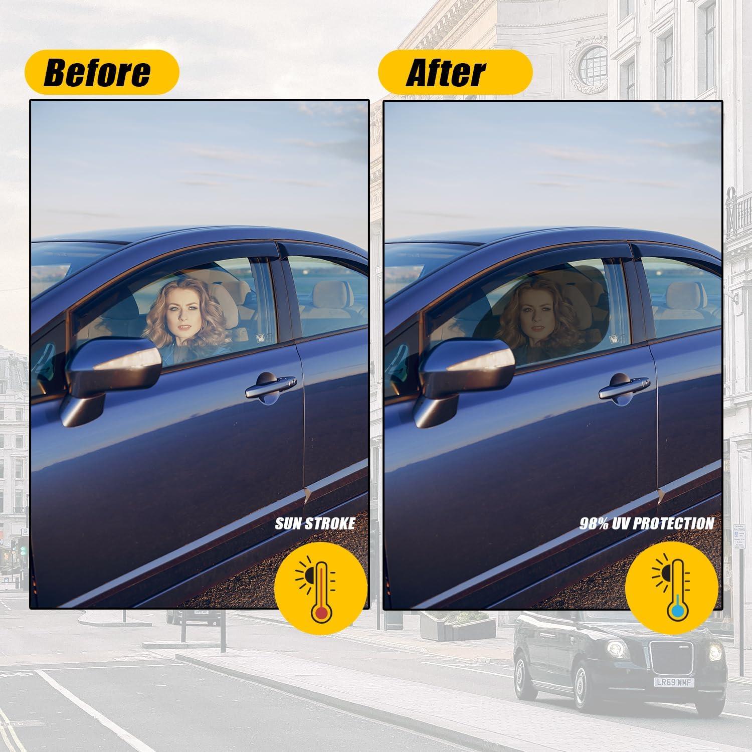 Sombrillas de Ventana Lateral ZONETECH - 2 Piezas, Malla Solar