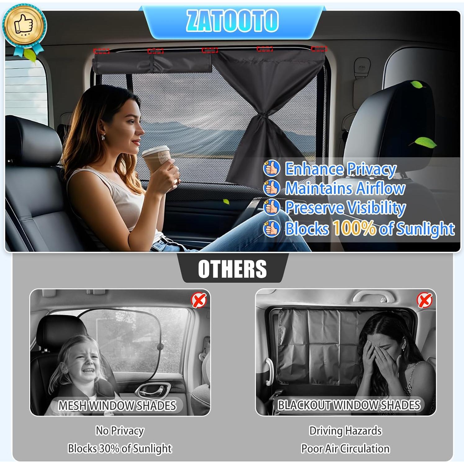 Sombrillas para Ventanas de Auto ZATOOTO Doble Capa 68x45cm