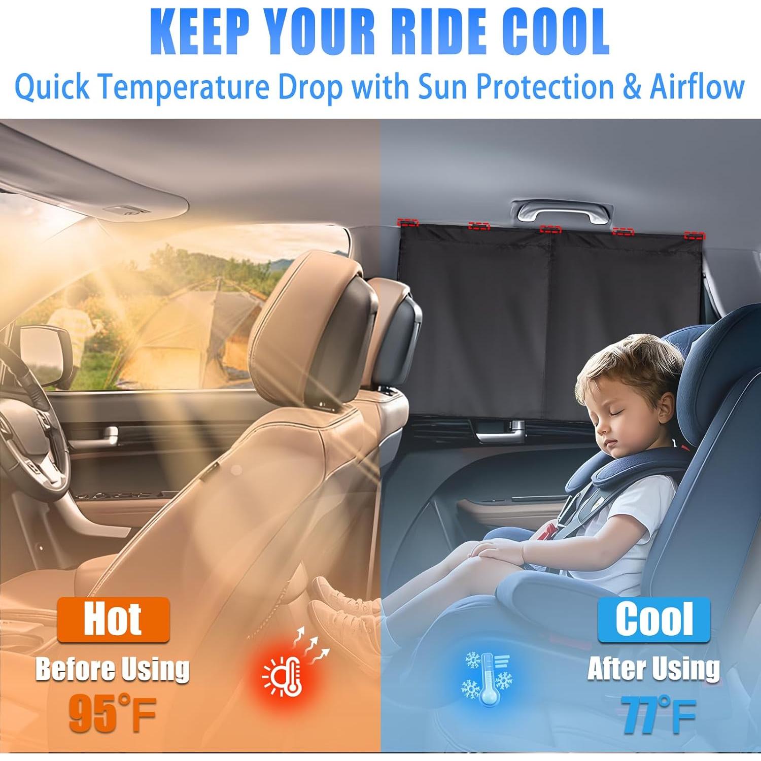 Sombrillas para Ventanas de Auto ZATOOTO Doble Capa 68x45cm