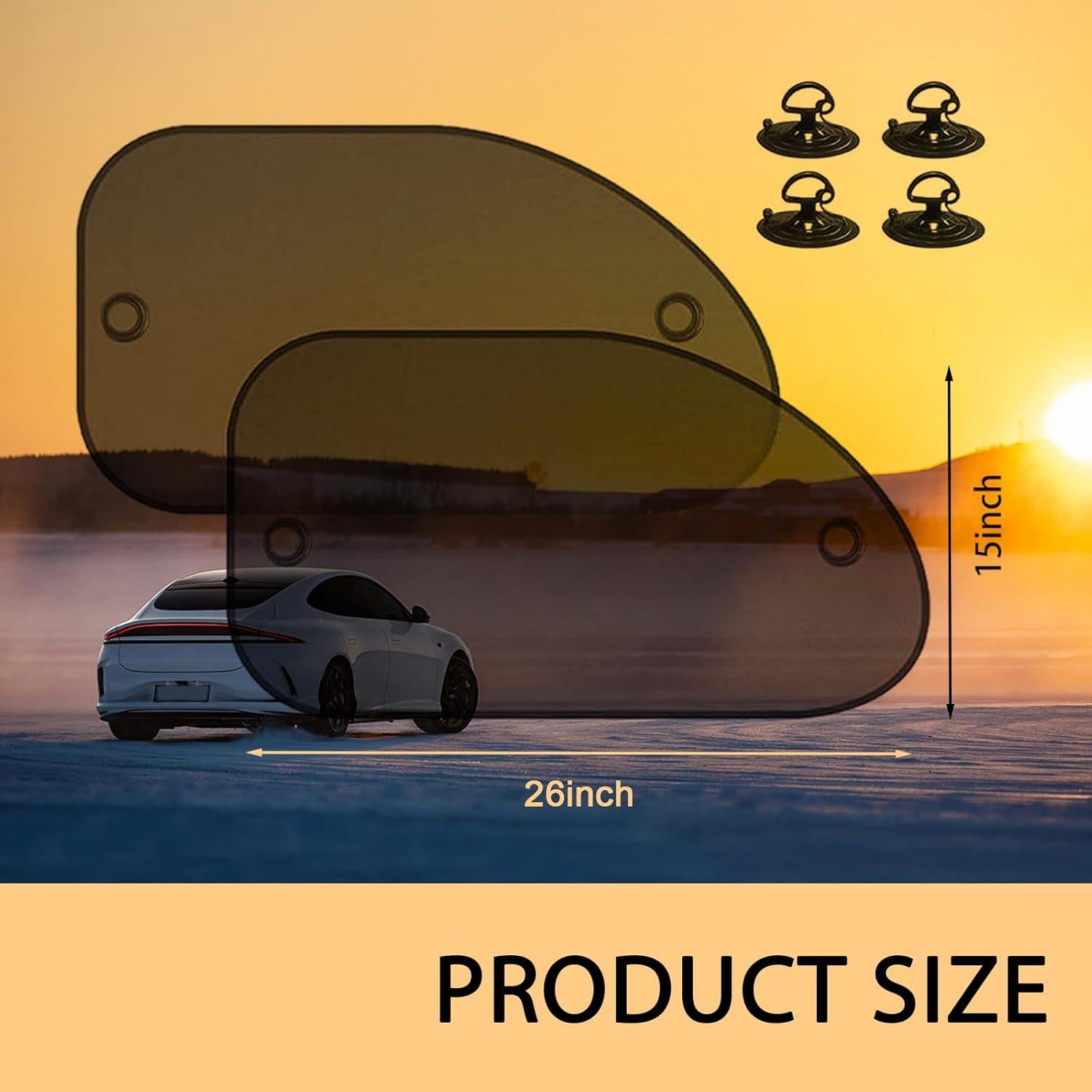 Protector Solar Ventana Lateral Auto Zeathery 66x38cm Negro