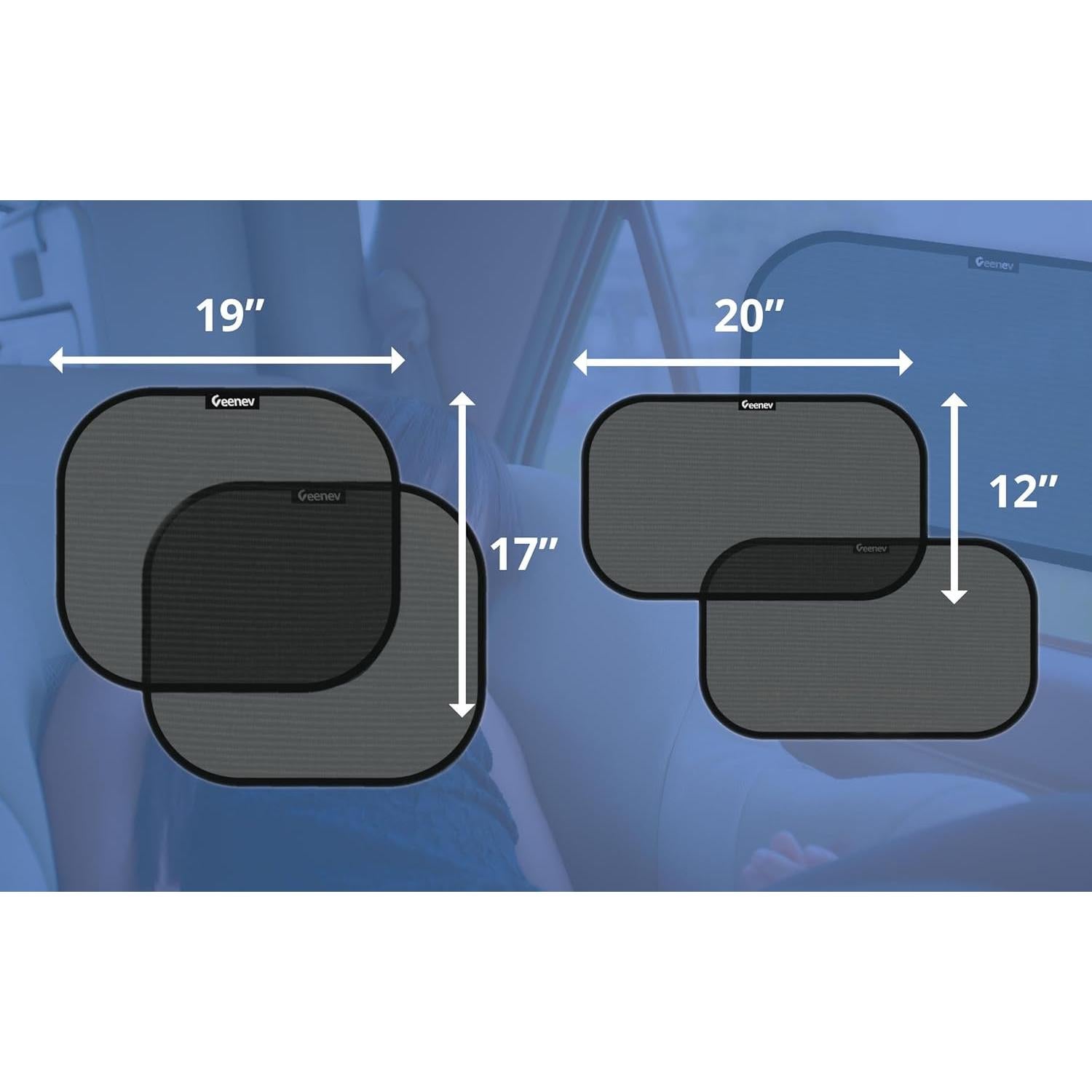 Sombrillas para Ventanas Laterales y Traseras Auto Ahishfoneya - Paquete de 4