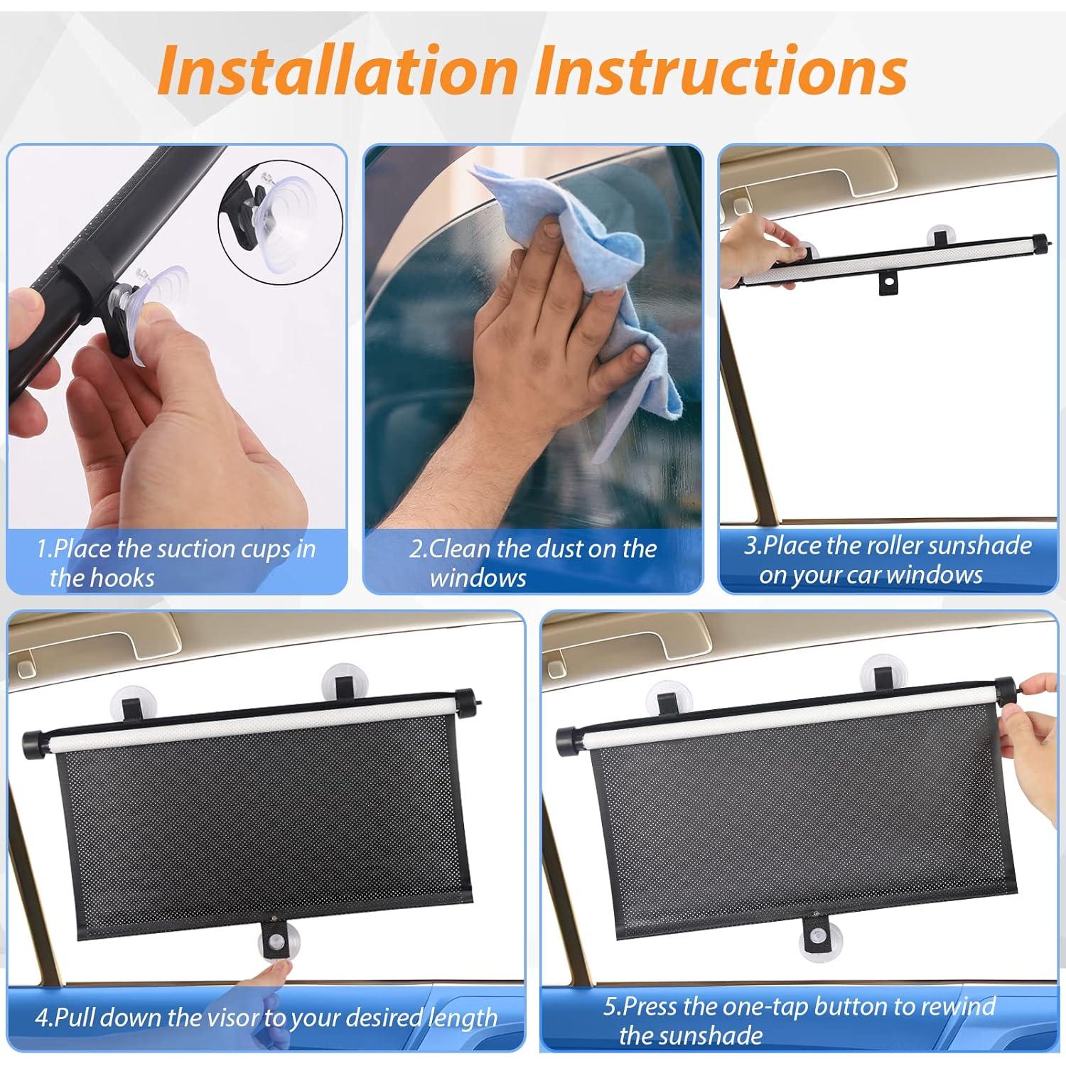 Sombrillas Retráctiles para Ventanas de Auto BOGI 2-Pack UV