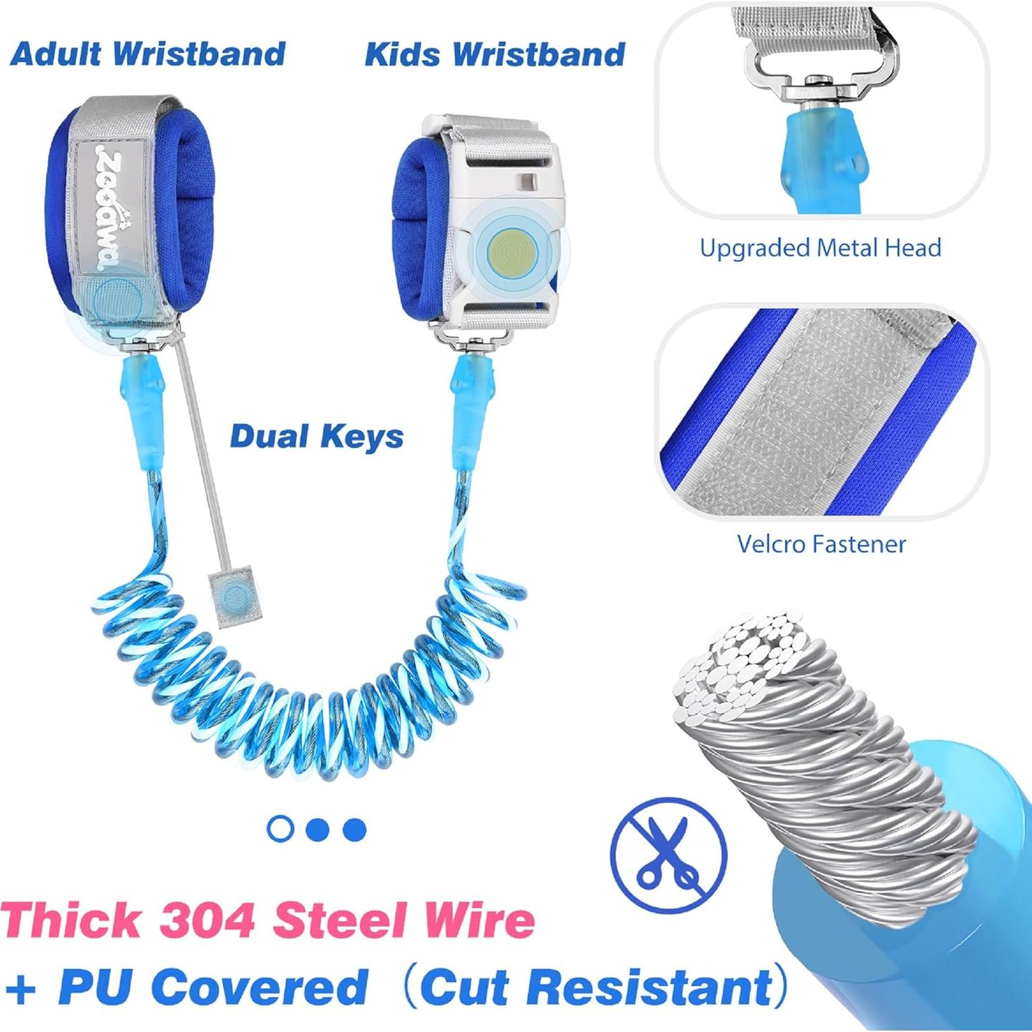 Arnés de Seguridad para Niños Zooawa 2Pack Azul y Rosa