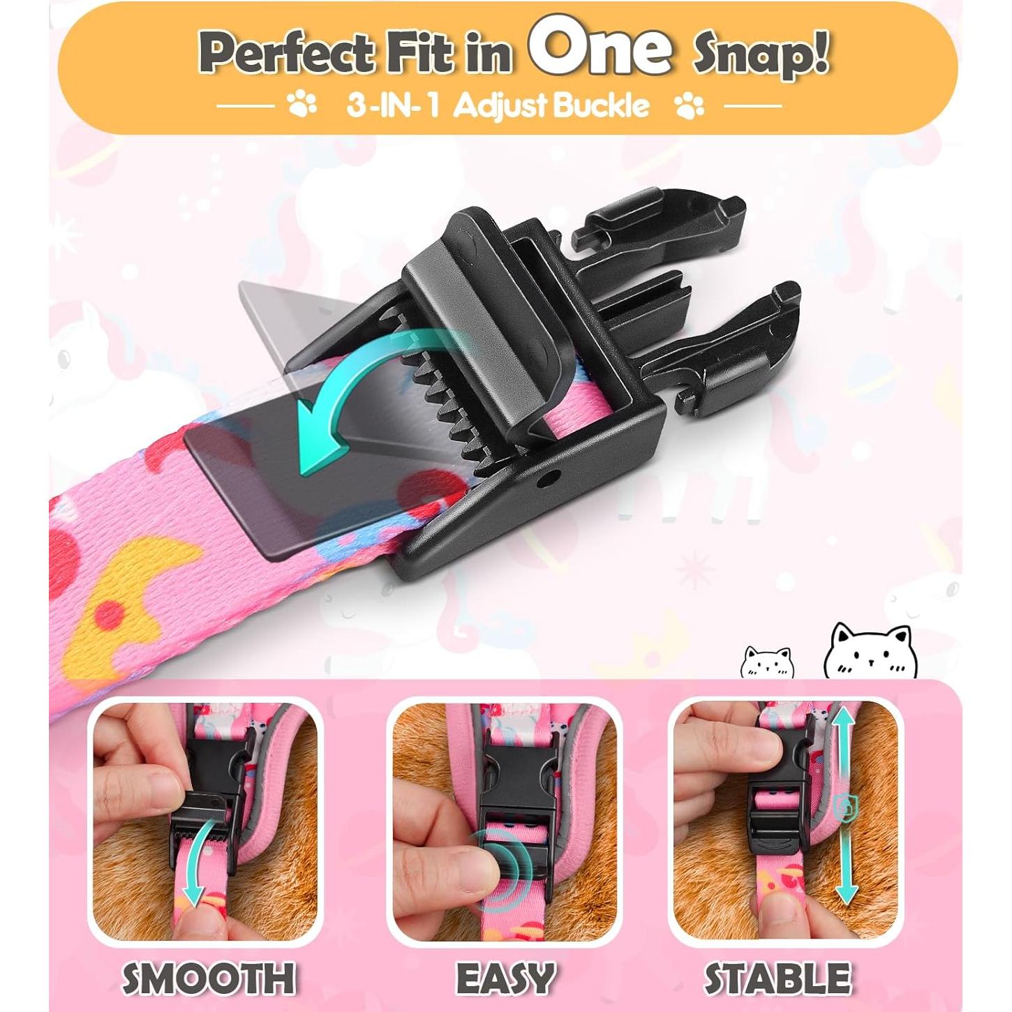 Conjunto Arnés y Correa Halypet Rosa Unicornio para Gato