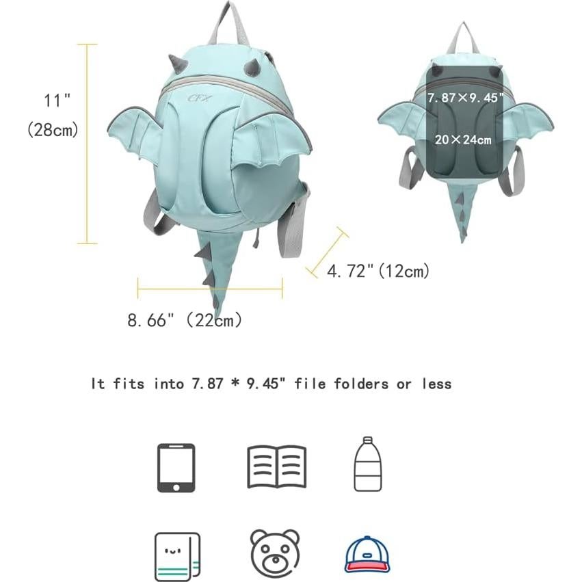 Mochila para Niños Pequeños CFX Dinosaurio con Correa de Seguridad
