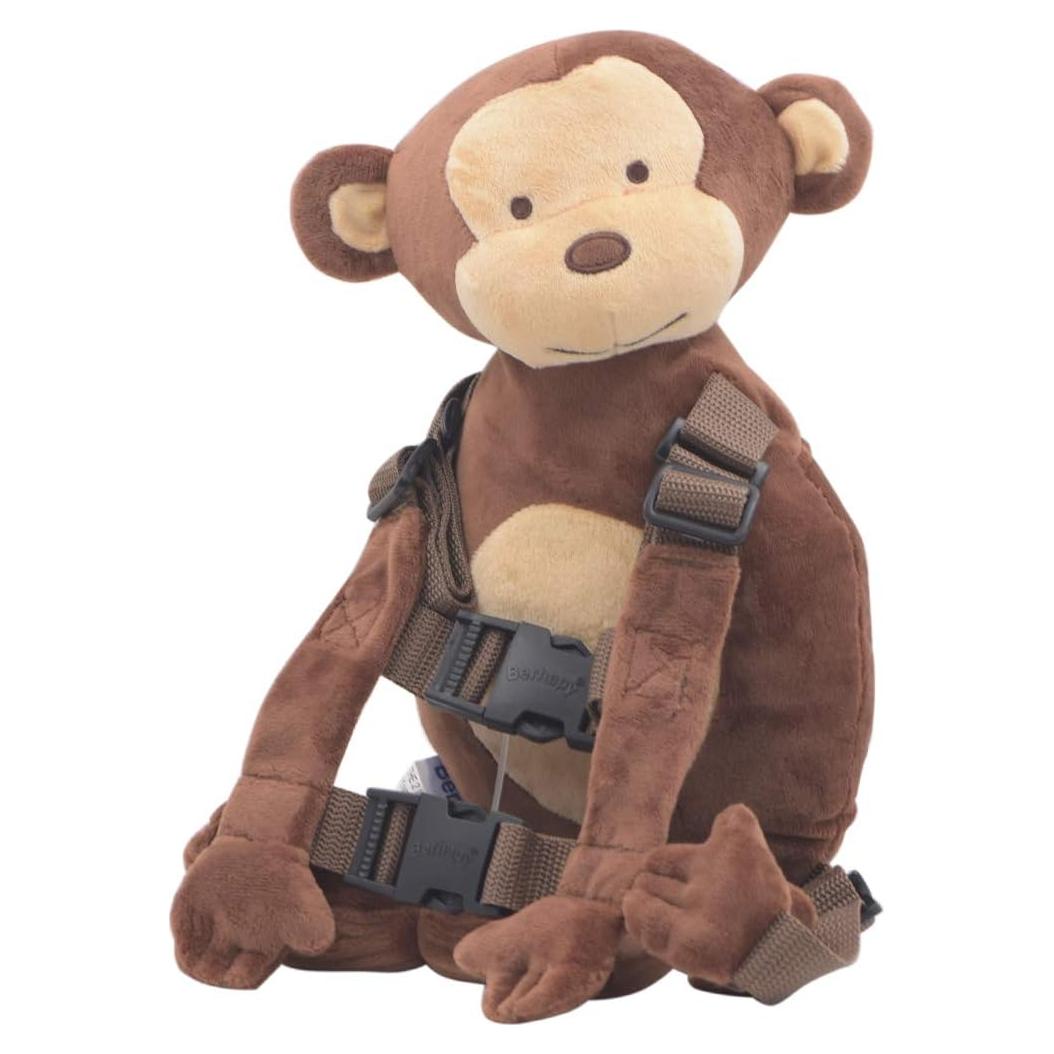 Mochila de Seguridad 2 en 1 Berhapy Monito Marrón 30x17cm