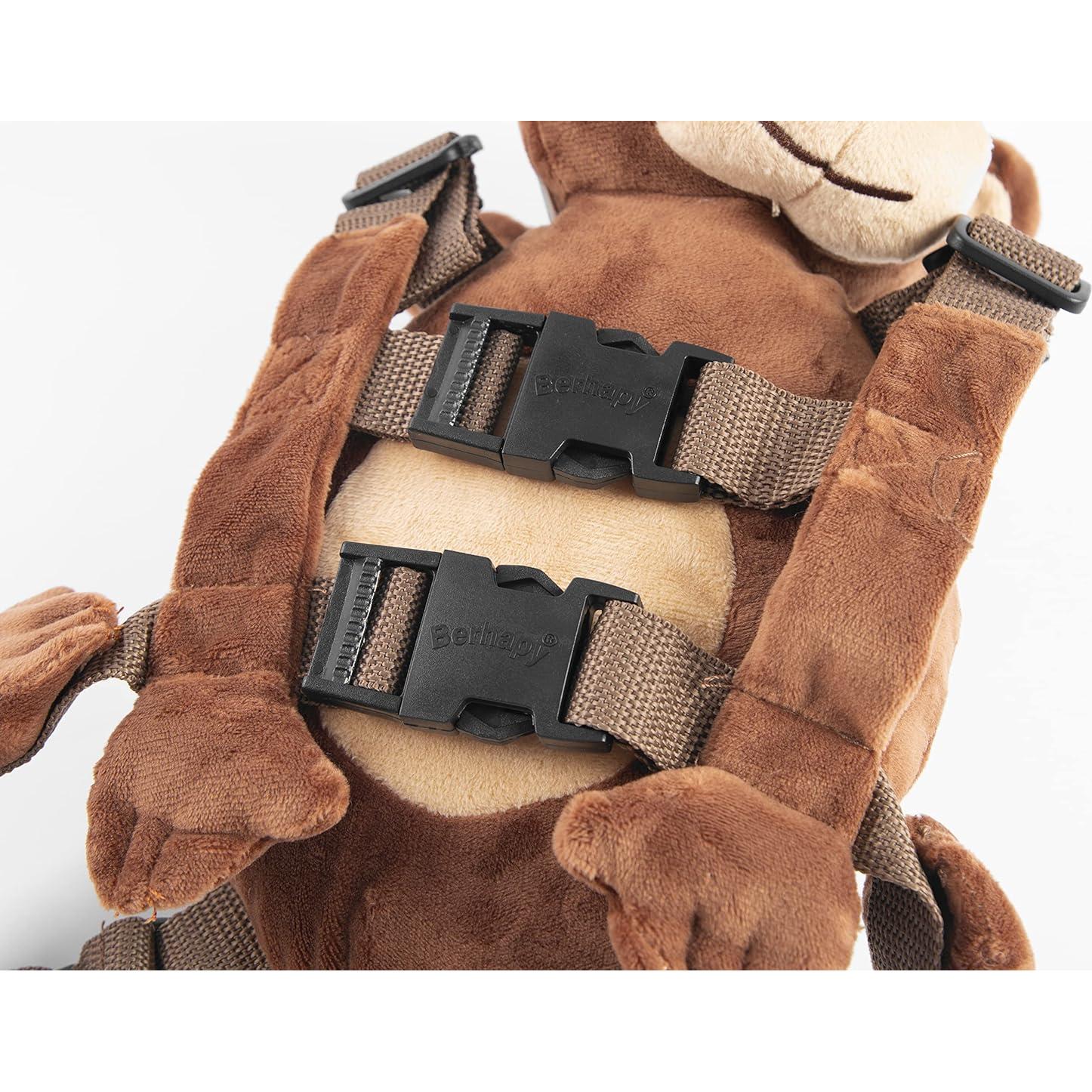 Mochila de Seguridad 2 en 1 Berhapy Monito Marrón 30x17cm