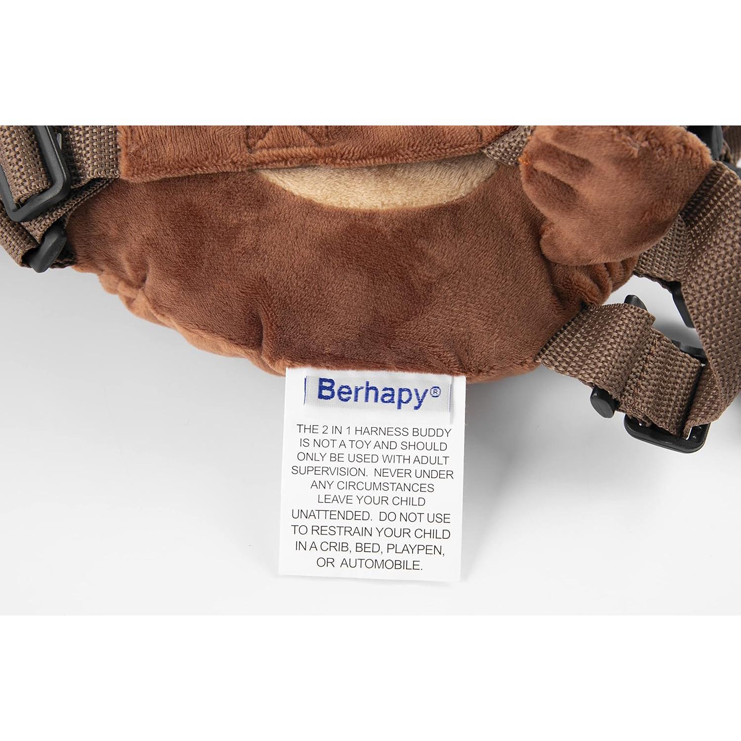 Mochila de Seguridad 2 en 1 Berhapy Monito Marrón 30x17cm