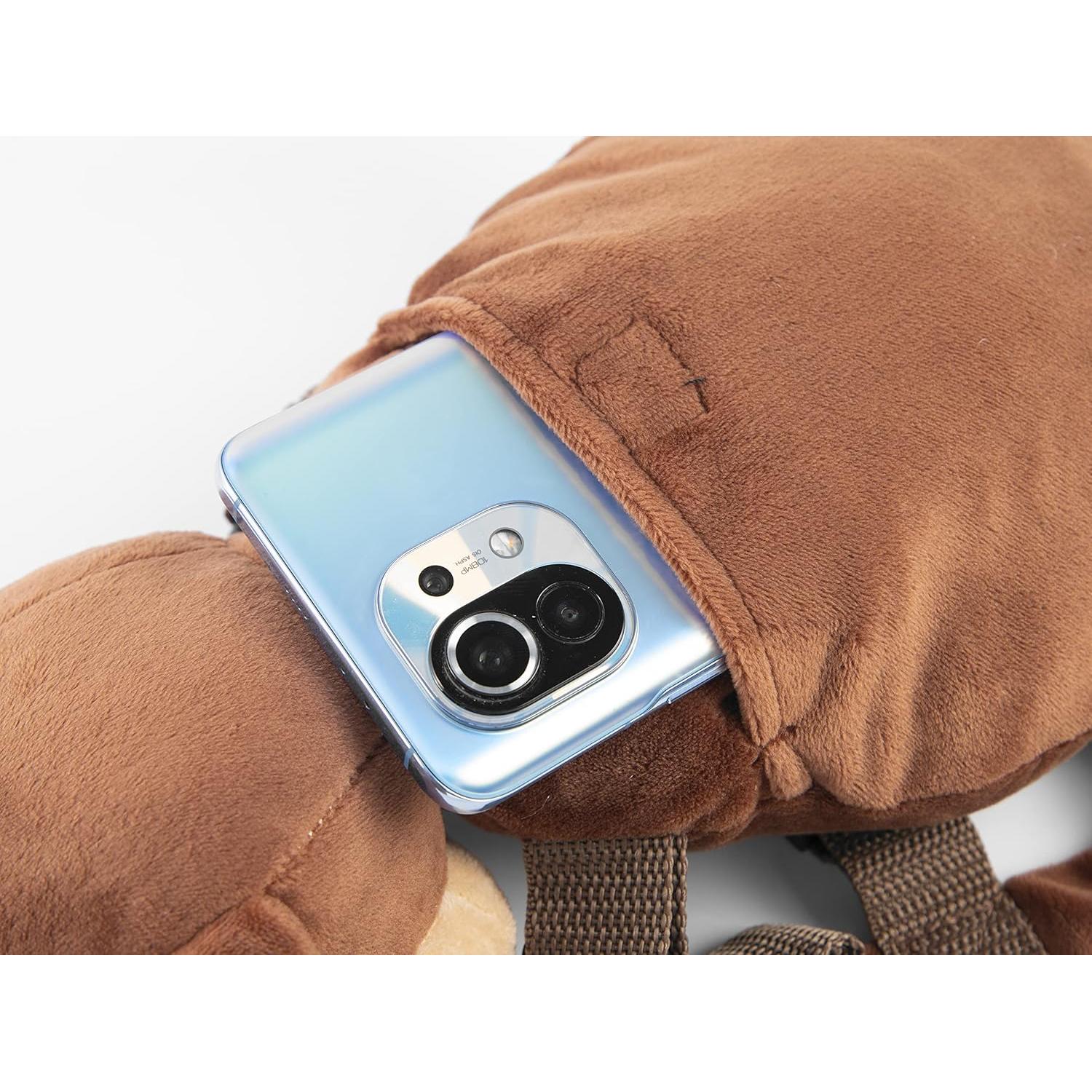 Mochila de Seguridad 2 en 1 Berhapy Monito Marrón 30x17cm