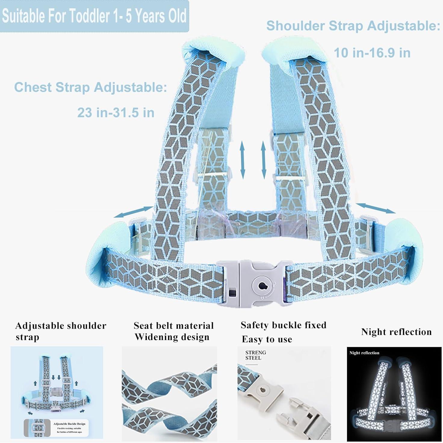 Arnés Reflectante para Niños Pequeños - 3 en 1 con Correa de Muñeca