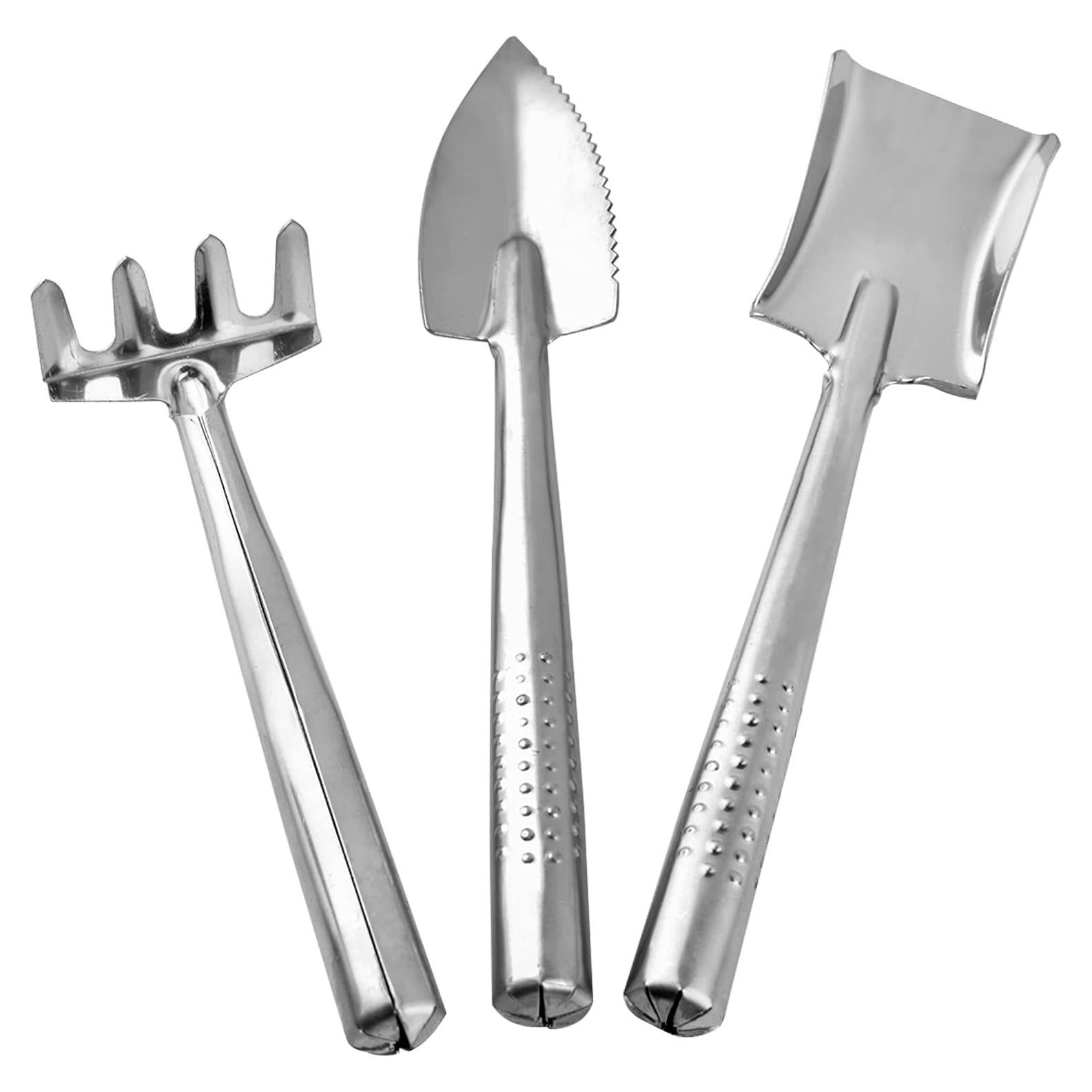 Juego de Herramientas de Jardín Mini 3 Piezas Acero Inoxidable