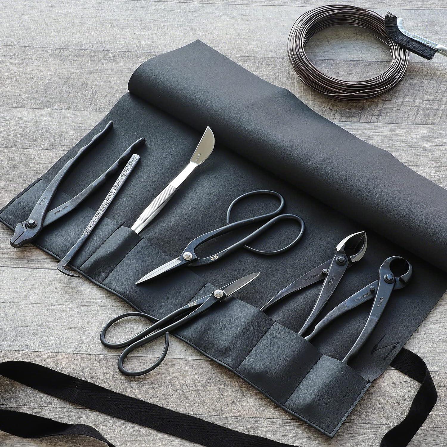 Funda de Herramientas de Bonsái Wazakura en Cuero Sintético 7 Bolsillos