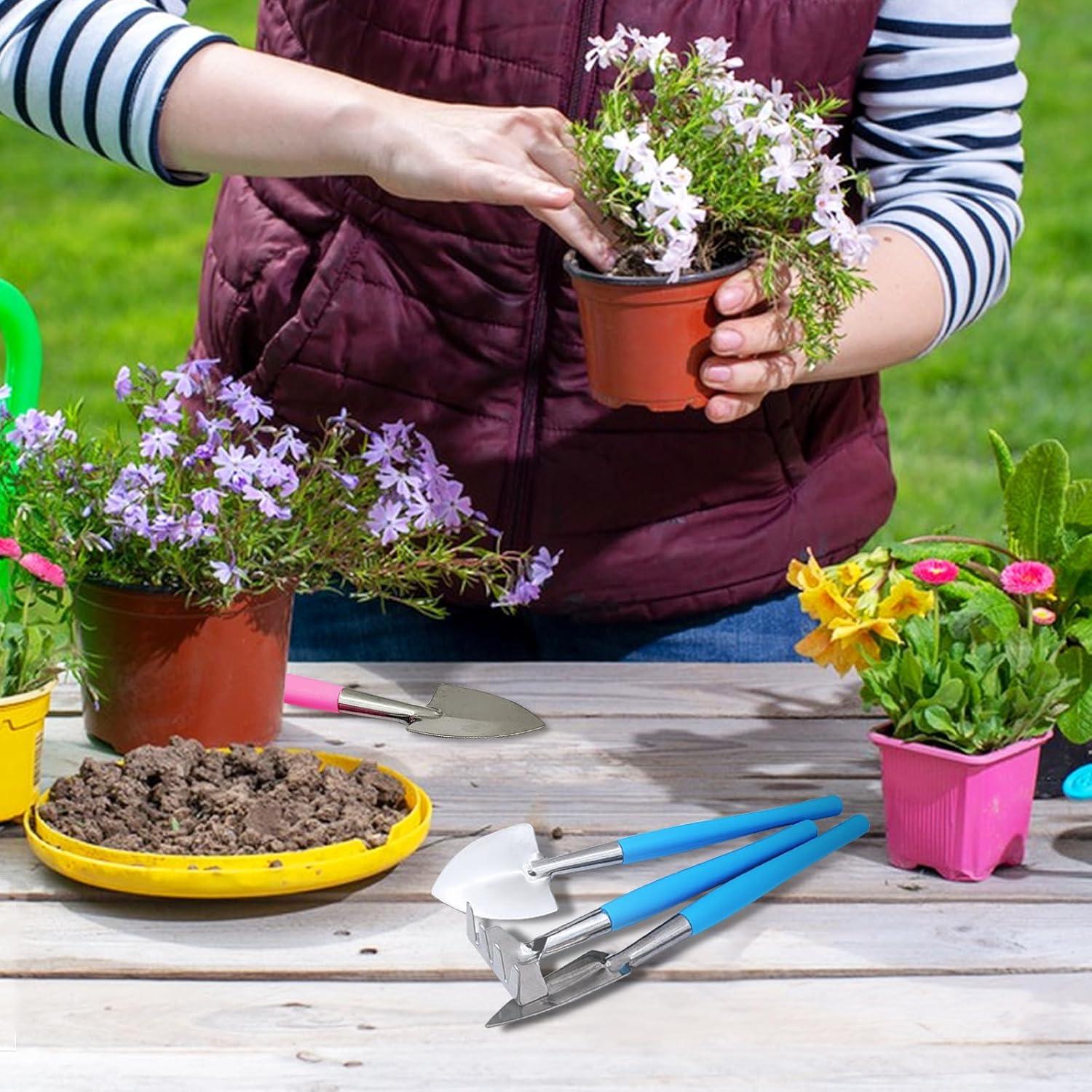 Kit de Herramientas de Jardinería LuckyOpt 3 Piezas Acero Inoxidable