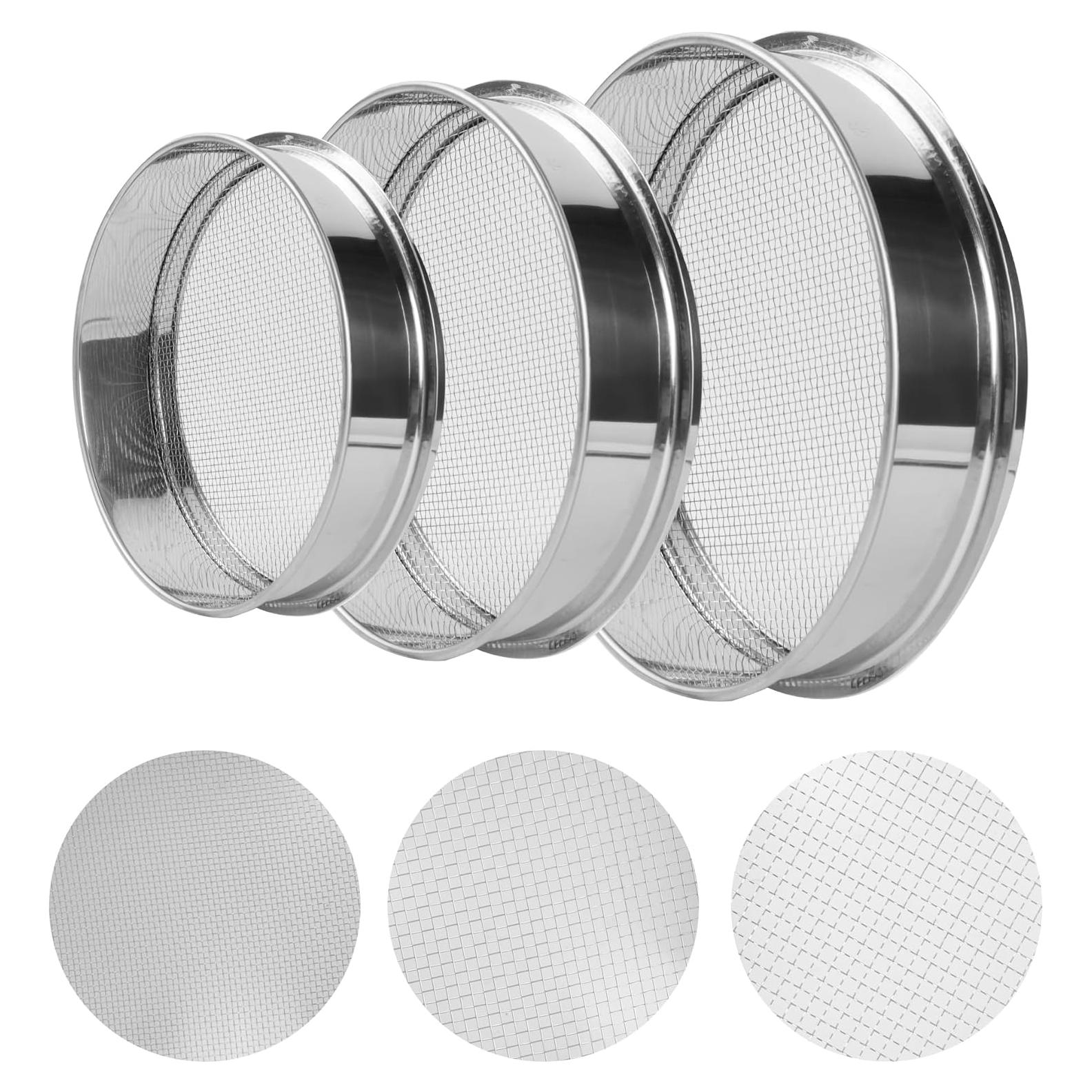 Juego de tamiz de suelo ZFYOUNG 3 piezas malla 5mm 3mm 1mm