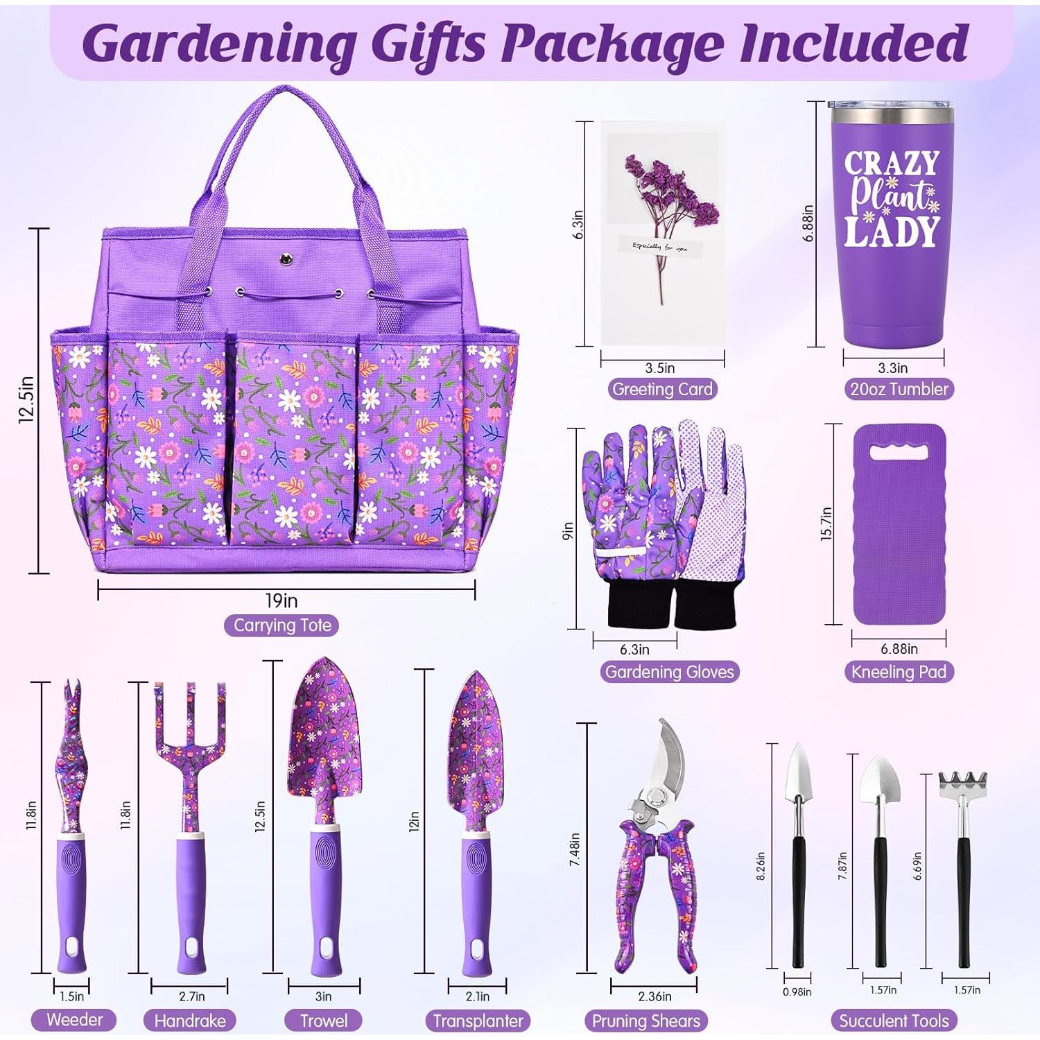 Kit de Jardinería NatuBeau 14 Piezas para Mujeres Púrpura