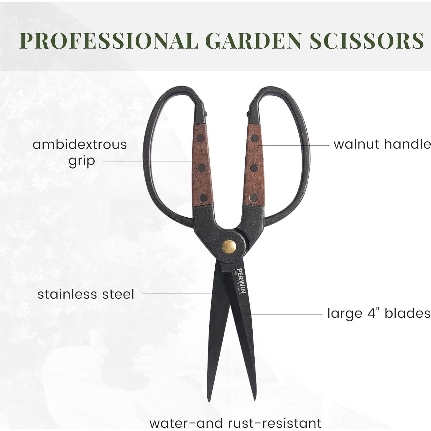 Tijeras de Jardinería PERWIN 9.5cm y 5.5cm Acero Inoxidable