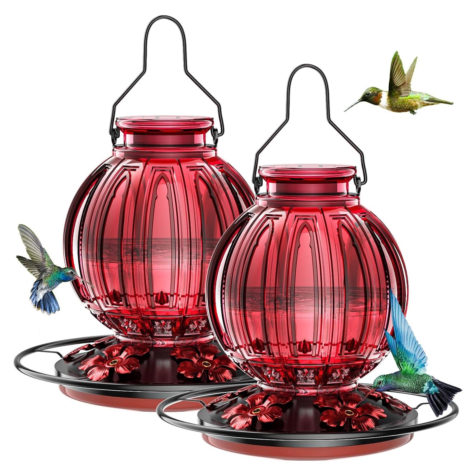 Alimentador de Colibríes de Vidrio Grete Gotye 26 Oz Rojo